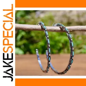 Vintage Bohemian Silver Hoop Earrings