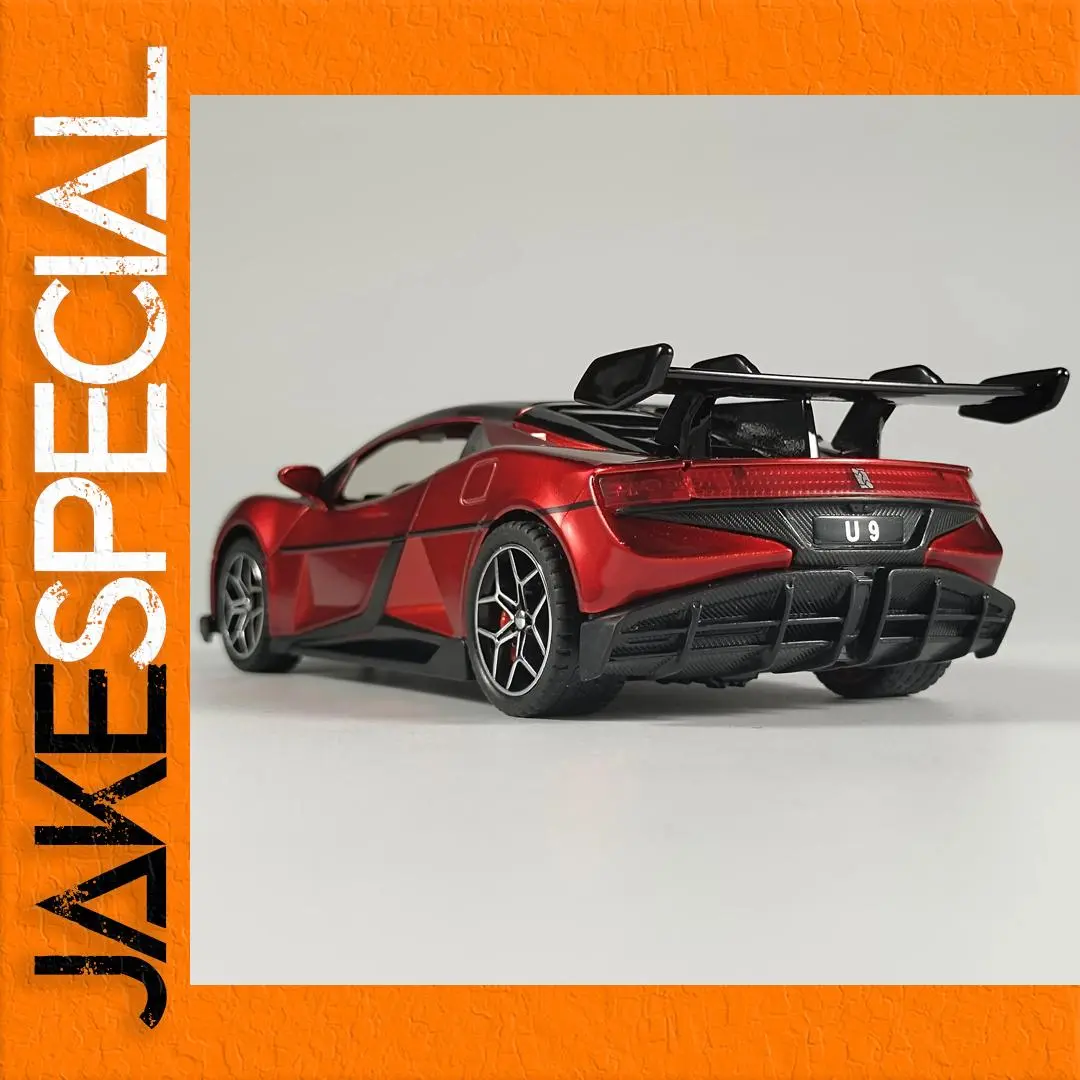 Red 1:32 Scale Diecast Supercar with LED Lights 1 Red 1:32 Scale Diecast Supercar with LED Lights