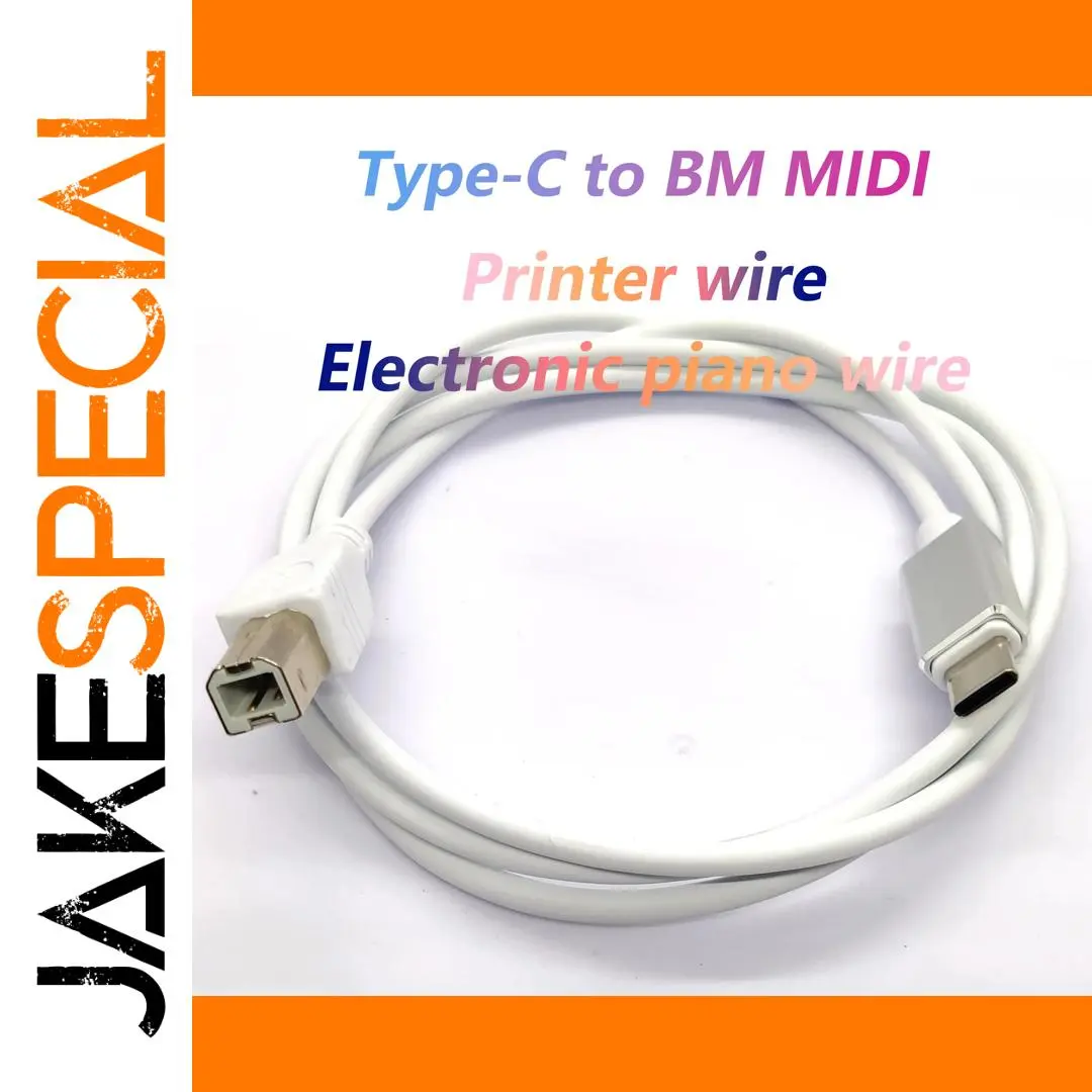 White USB C to USB B MIDI Cable for Instruments 1 White USB C to USB B MIDI Cable for Instruments