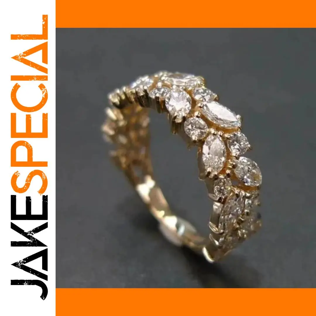 Gold-Tone Floral Cocktail Ring for Women 1 Gold-Tone Floral Cocktail Ring for Women