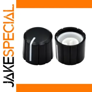 Black Plastic Control Knobs 15mm x 13.5mm Set of 10