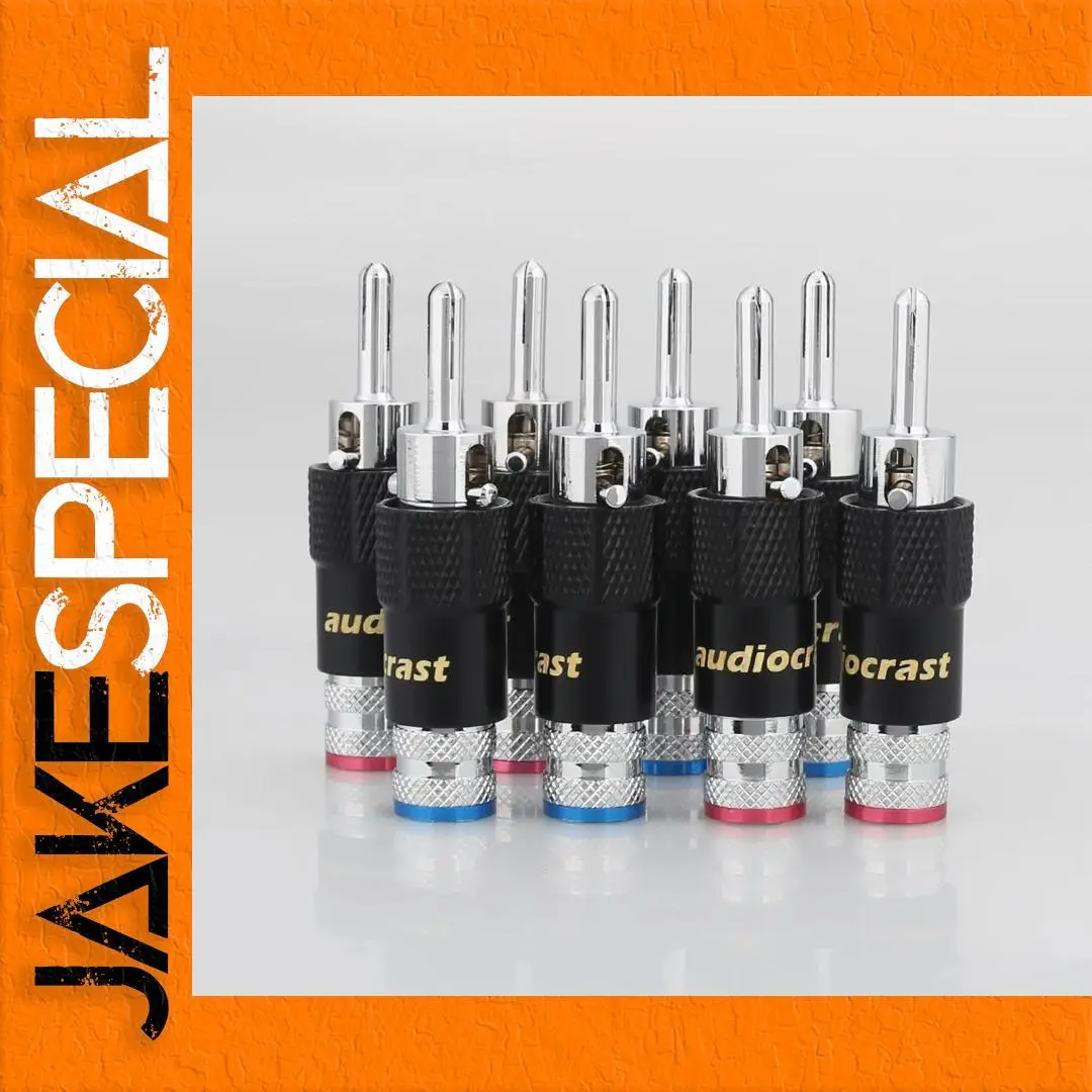 Premium Silver-Plated Banana Speaker Plugs (Set of 8) 1 Premium Silver-Plated Banana Speaker Plugs (Set of 8)