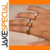 Stainless Steel Gold Zircon Ring for Women