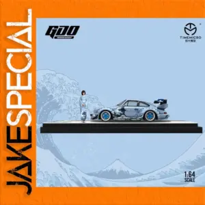 Wave-Inspired Porsche 911 Diecast Model, 1/64 Scale