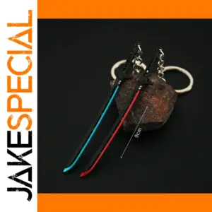 Cyberpunk Alloy Samurai Keychain in Blue or Red