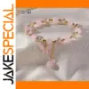 Pink Glass Beads Butterfly Bracelet for Women