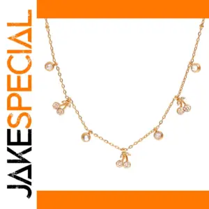 Stainless Steel Gold Finish Cherry Necklace