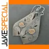 Vintage Silver Drop Earrings with Animal Motifs