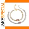 Stainless Steel Pink Zirconia Bracelet