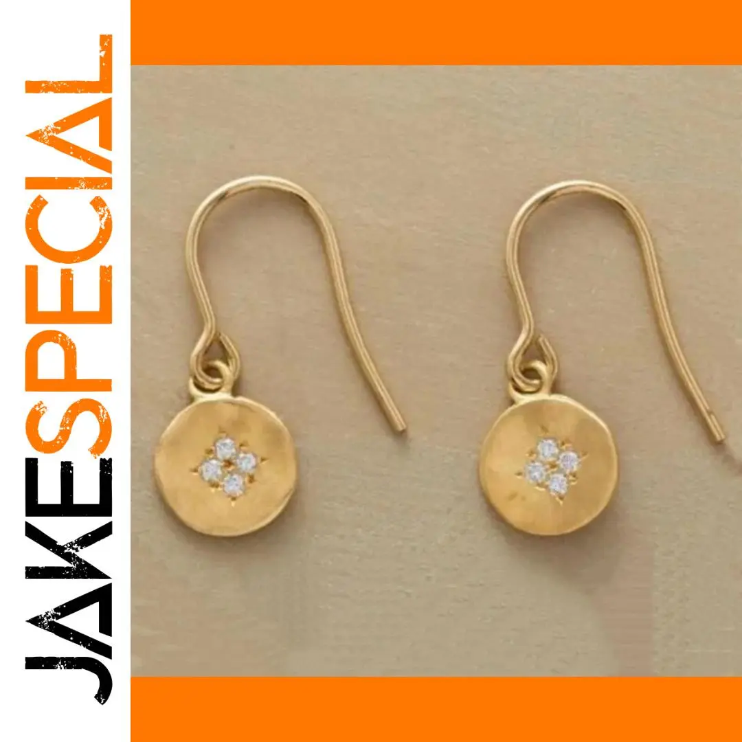 Vintage Gold Round Drop Earrings for Women 1 Vintage Gold Round Drop Earrings for Women