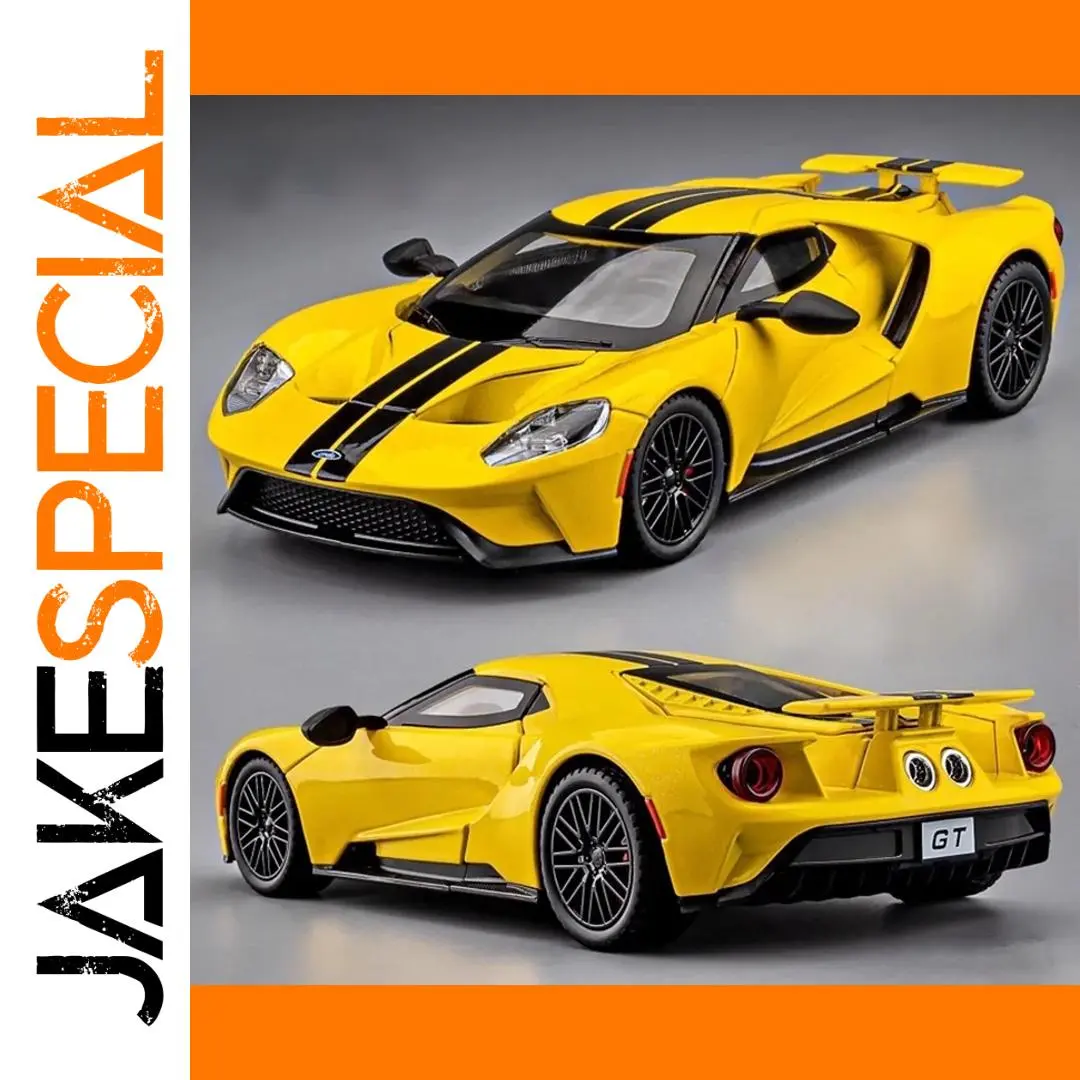 Yellow Ford GT Diecast Model 1:24 Scale 1 Yellow Ford GT Diecast Model 1:24 Scale