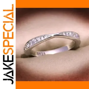 Silver Zircon Geometric Ring for Women