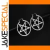 Stainless Steel Pentagram Hoop Earrings