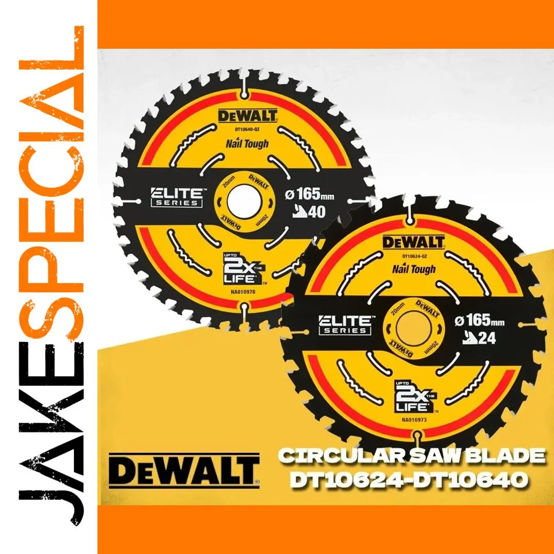 DEWALT 165mm Circular Saw Blades 24T & 40T 1 DEWALT 165mm Circular Saw Blades 24T & 40T