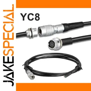 YC8 Aviation Plug Cable 1m with Gold- plated Connectors