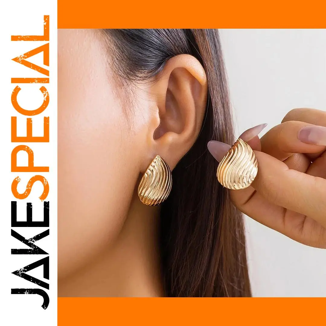 Elegant Gold Stainless Steel Heart Earrings 1 Elegant Gold Stainless Steel Heart Earrings