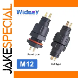 M12 Waterproof Connector with Gold Pins