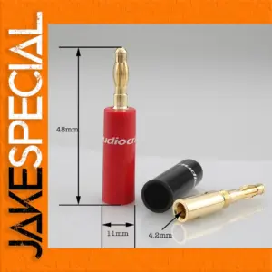 B837G Gold-Plated Banana Connector Set for Hi-Fi Audio