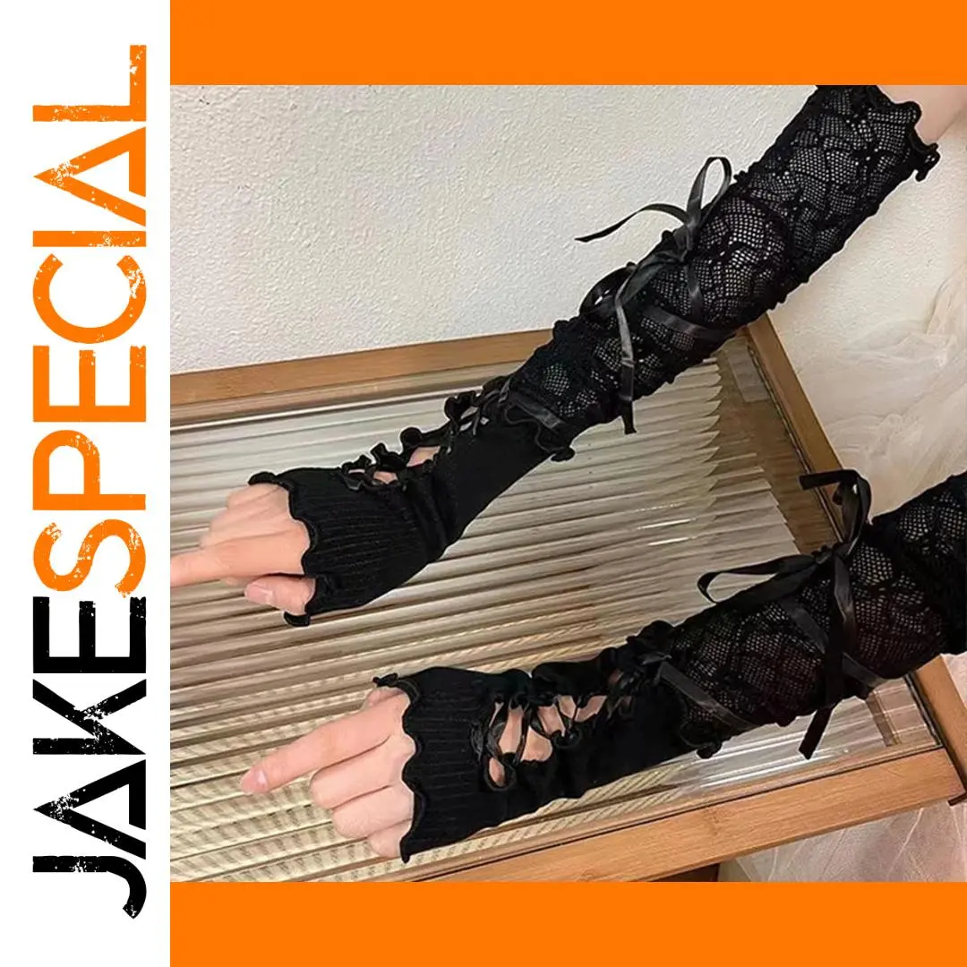 Elegant Floral Lace Elbow Gloves for Women 1 Elegant Floral Lace Elbow Gloves for Women