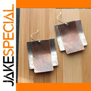 Vintage Geometric Drop Earrings in Silver or Gold