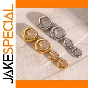 Premium Gold Stainless Steel Hoop Earrings