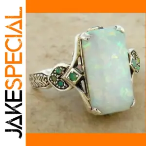 Iridescent Green and Yellow Cocktail Ring