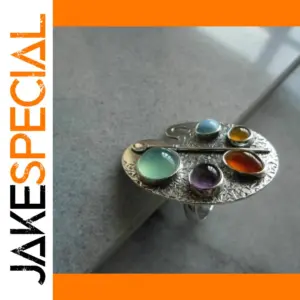 Vintage Silver Cocktail Ring with Zircon Stones