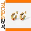 Vibrant Gold Stainless Steel Earrings for Women