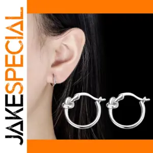 Silver Knot Hoop Earrings Unisex Jewelry