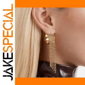 Gold Stainless Steel Drop Earrings Model JDEW2410010