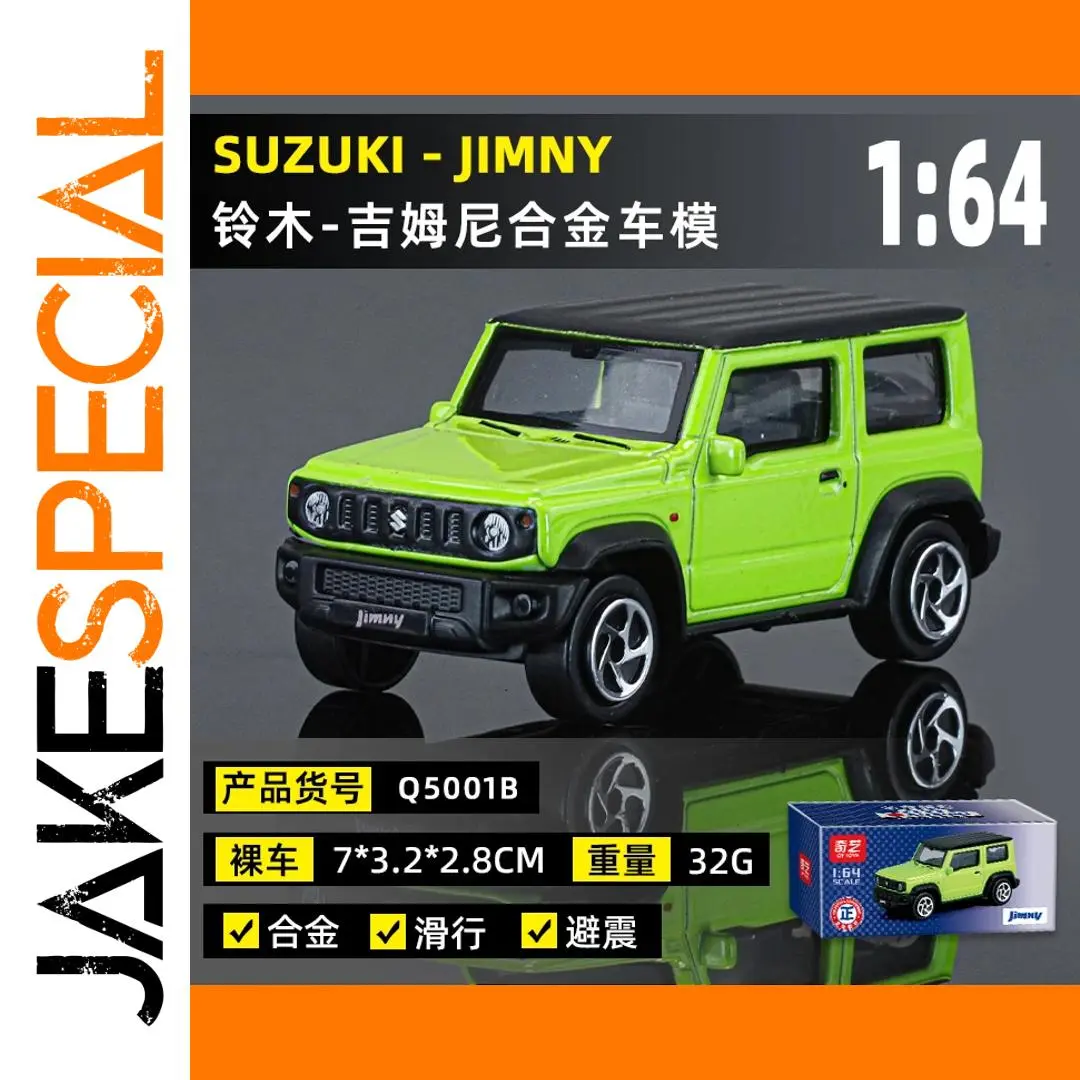 Vibrant Lime Green Suzuki Jimny Diecast Model 1 Vibrant Lime Green Suzuki Jimny Diecast Model