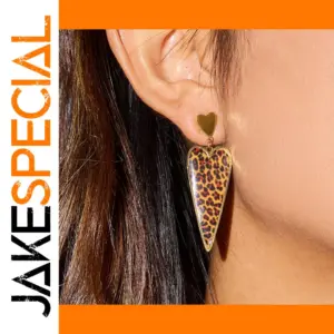 Stainless Steel Leopard Print Drop Earrings