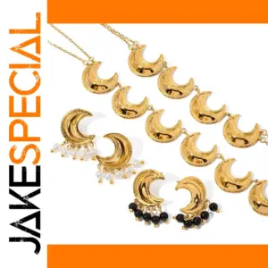 Stainless Steel Crescent Moon Necklace for Women