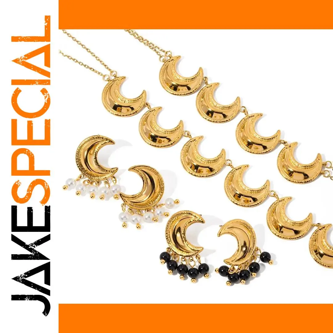 Stainless Steel Crescent Moon Necklace for Women 1 Stainless Steel Crescent Moon Necklace for Women