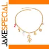Coral-Theme Gold-Tone Stainless Steel Necklace
