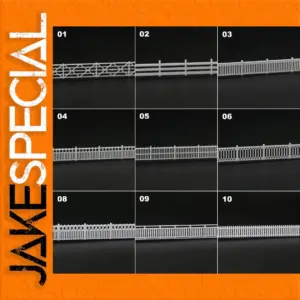 White Model Railway Fence Set for N Scale