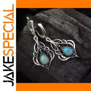 Vintage Geometric Water Drop Earrings in Silver or Gold