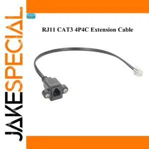 RJ11/RJ10/RJ9 Panel-Mount Extension Cable 30cm