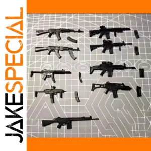 Realistic 1/12 Scale Plastic Gun Model for Action Figures