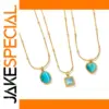 Gold-Tone Stainless Steel Turquoise Necklace