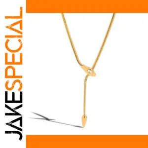 Gold Stainless Steel Snake Necklace for Men and Women