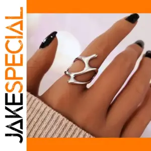 Edgy Hollow Geometric Women's Ring
