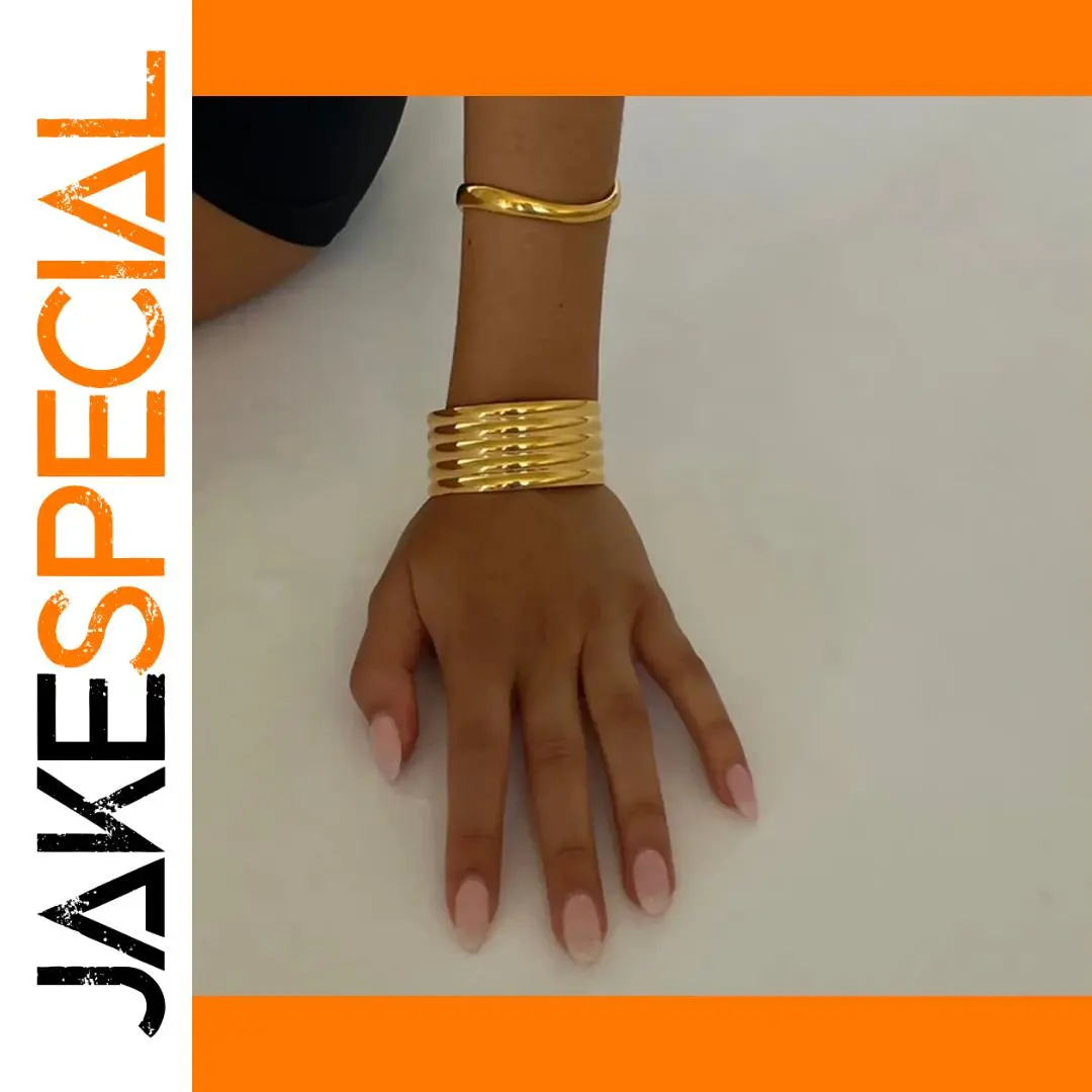 Gold Stainless Steel Cuff Bracelet for Women 1 Gold Stainless Steel Cuff Bracelet for Women