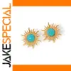 Stainless Steel Turquoise Sunflower Earrings