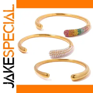 Gold-Tone Stainless Steel Cuff Bracelet for Women