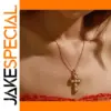 Stainless Steel Gold Cross Necklace for Women