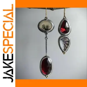 Vintage-Inspired Red Stone Drop Earrings