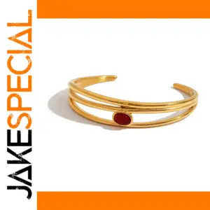 Stainless Steel Multi-Layer Gold-Finish Cuff Bracelet