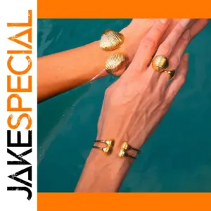 Stainless Steel Seashell Gold Cuff Bracelet