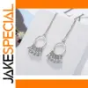 Elegant Geometric Sterling Silver Earrings with Zircons
